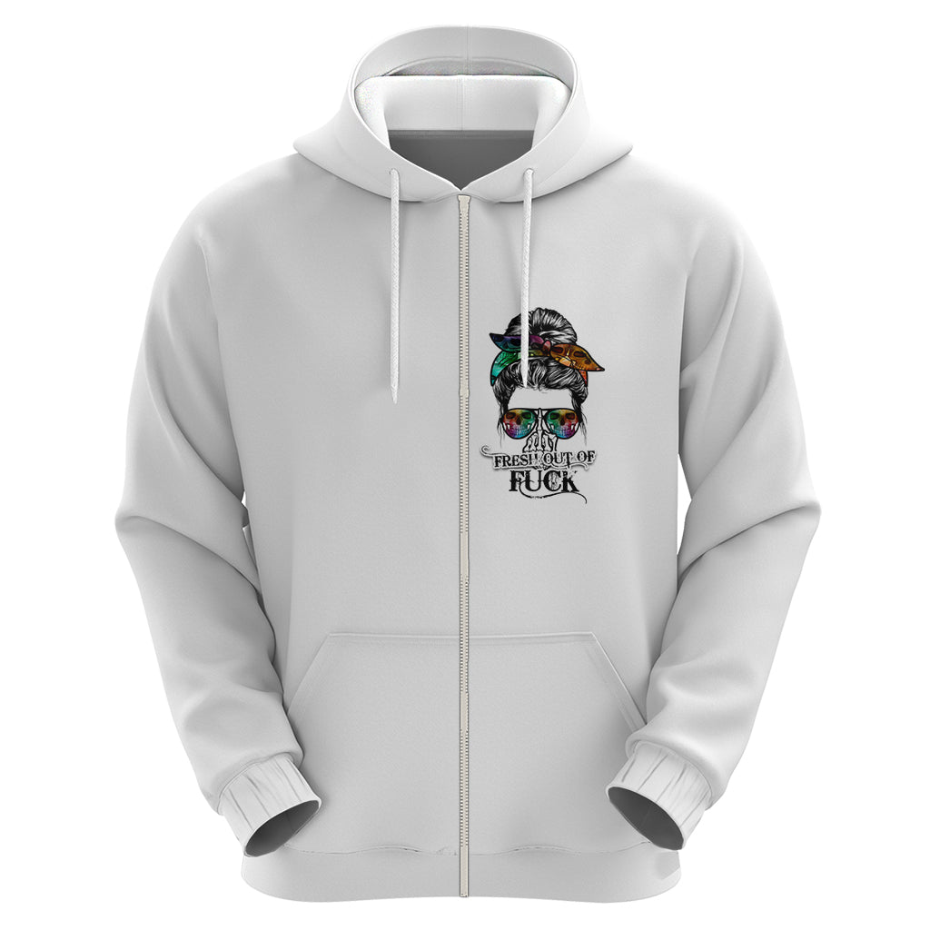 Fresh Out Of Fcks Messy Bun Tie Dye Hoodie - Wonder Print Shop