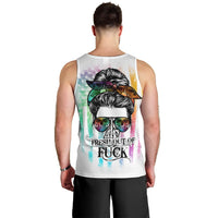 Fresh Out Of Fcks Messy Bun Tie Dye Men Tank Top - Wonder Print Shop