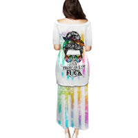 Fresh Out Of Fcks Messy Bun Tie Dye Puletasi - Wonder Print Shop