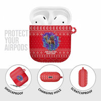 Tunisia Christmas AirPods Case with Desert Camel Crescent Snowflake Pattern and National Emblem - Wonder Print Shop