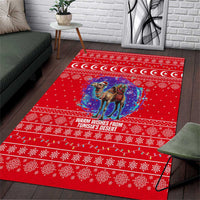 Tunisia Christmas Area Rug with Desert Camel Crescent Snowflake Pattern and National Emblem - Wonder Print Shop