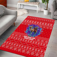 Tunisia Christmas Area Rug with Desert Camel Crescent Snowflake Pattern and National Emblem - Wonder Print Shop