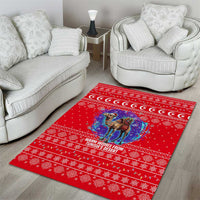 Tunisia Christmas Area Rug with Desert Camel Crescent Snowflake Pattern and National Emblem - Wonder Print Shop