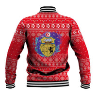 Tunisia Christmas Baseball Jacket with Desert Camel Crescent Snowflake Pattern and National Emblem - Wonder Print Shop