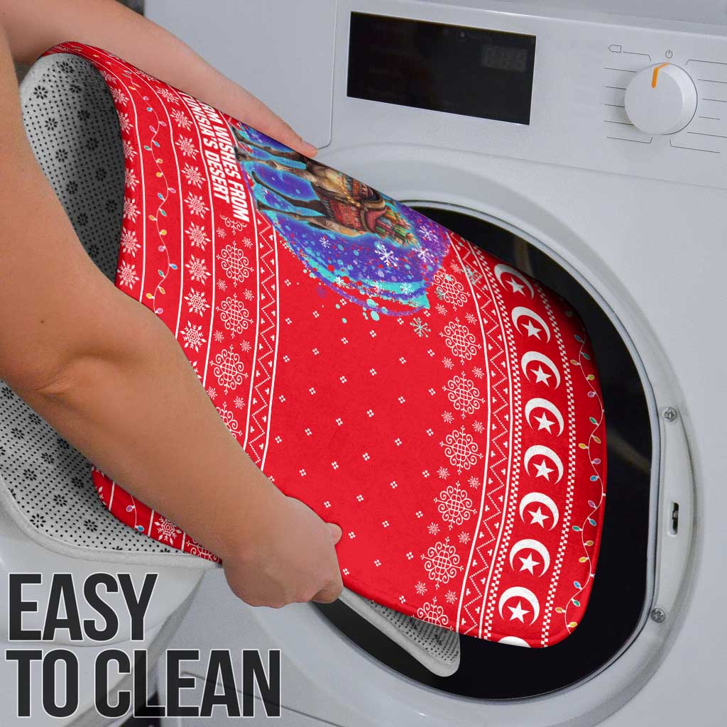 Tunisia Christmas Bathroom Set with Desert Camel Crescent Snowflake Pattern and National Emblem - Wonder Print Shop