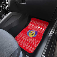 Tunisia Christmas Car Mats with Desert Camel Crescent Snowflake Pattern and National Emblem - Wonder Print Shop