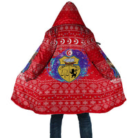 Tunisia Christmas Cloak with Desert Camel Crescent Snowflake Pattern and National Emblem - Wonder Print Shop