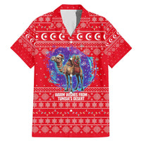 Tunisia Christmas Family Matching Mermaid Dress and Hawaiian Shirt with Desert Camel Crescent Snowflake Pattern and National Emblem - Wonder Print Shop