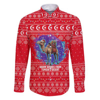 Tunisia Christmas Family Matching Puletasi and Hawaiian Shirt with Desert Camel Crescent Snowflake Pattern and National Emblem - Wonder Print Shop