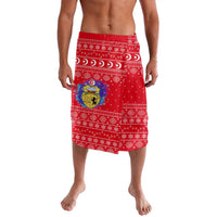 Tunisia Christmas Lavalava with Desert Camel Crescent Snowflake Pattern and National Emblem - Wonder Print Shop