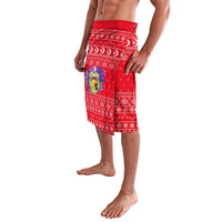 Tunisia Christmas Lavalava with Desert Camel Crescent Snowflake Pattern and National Emblem - Wonder Print Shop