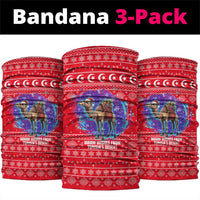 Tunisia Christmas Neck Gaiter with Desert Camel Crescent Snowflake Pattern and National Emblem - Wonder Print Shop