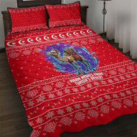 Tunisia Christmas Quilt Bed Set with Desert Camel Crescent Snowflake Pattern and National Emblem - Wonder Print Shop