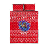 Tunisia Christmas Quilt Bed Set with Desert Camel Crescent Snowflake Pattern and National Emblem - Wonder Print Shop