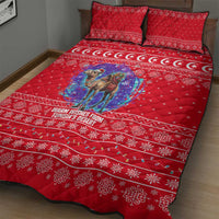 Tunisia Christmas Quilt Bed Set with Desert Camel Crescent Snowflake Pattern and National Emblem - Wonder Print Shop