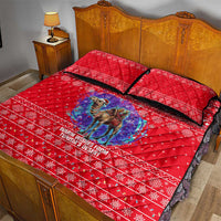 Tunisia Christmas Quilt Bed Set with Desert Camel Crescent Snowflake Pattern and National Emblem - Wonder Print Shop