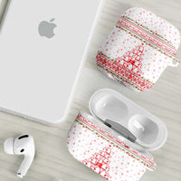 Tunisia Christmas AirPods Case with Red Falcon Tree White Snowflake Pattern and Festive Borders - Wonder Print Shop