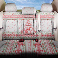 Tunisia Christmas Back Car Seat Cover with Red Falcon Tree White Snowflake Pattern and Festive Borders - Wonder Print Shop