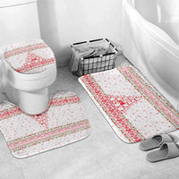 Tunisia Christmas Bathroom Set with Red Falcon Tree White Snowflake Pattern and Festive Borders - Wonder Print Shop