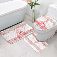 Tunisia Christmas Bathroom Set with Red Falcon Tree White Snowflake Pattern and Festive Borders - Wonder Print Shop