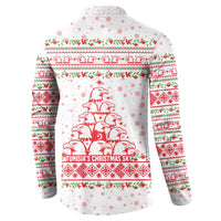 Tunisia Christmas Button Sweatshirt with Red Falcon Tree White Snowflake Pattern and Festive Borders - Wonder Print Shop