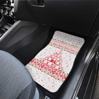 Tunisia Christmas Car Mats with Red Falcon Tree White Snowflake Pattern and Festive Borders - Wonder Print Shop