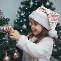 Tunisia Christmas Santa Hat with Red Falcon Tree White Snowflake Pattern and Festive Borders - Wonder Print Shop
