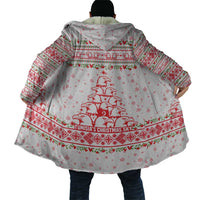 Tunisia Christmas Cloak with Red Falcon Tree White Snowflake Pattern and Festive Borders - Wonder Print Shop