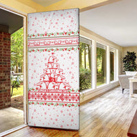 Tunisia Christmas Door Cover with Red Falcon Tree White Snowflake Pattern and Festive Borders - Wonder Print Shop