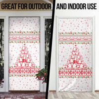 Tunisia Christmas Door Cover with Red Falcon Tree White Snowflake Pattern and Festive Borders - Wonder Print Shop