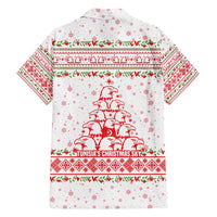 Tunisia Christmas Family Matching Tank Maxi Dress and Hawaiian Shirt with Red Falcon Tree White Snowflake Pattern and Festive Borders - Wonder Print Shop