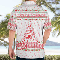 Tunisia Christmas Hawaiian Shirt with Red Falcon Tree White Snowflake Pattern and Festive Borders - Wonder Print Shop