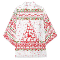 Tunisia Christmas Kimono with Red Falcon Tree White Snowflake Pattern and Festive Borders - Wonder Print Shop