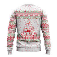 Tunisia Christmas Ugly Christmas Sweater with Red Falcon Tree White Snowflake Pattern and Festive Borders - Wonder Print Shop