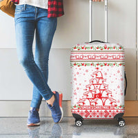 Tunisia Christmas Luggage Cover with Red Falcon Tree White Snowflake Pattern and Festive Borders - Wonder Print Shop