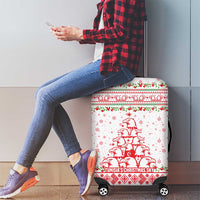 Tunisia Christmas Luggage Cover with Red Falcon Tree White Snowflake Pattern and Festive Borders - Wonder Print Shop