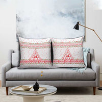 Tunisia Christmas Pillow Cover with Red Falcon Tree White Snowflake Pattern and Festive Borders - Wonder Print Shop