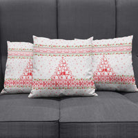 Tunisia Christmas Pillow Cover with Red Falcon Tree White Snowflake Pattern and Festive Borders - Wonder Print Shop
