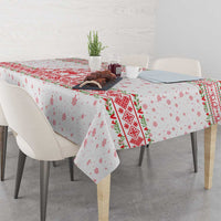 Tunisia Christmas Tablecloth with Red Falcon Tree White Snowflake Pattern and Festive Borders - Wonder Print Shop