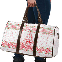 Tunisia Christmas Travel Bag with Red Falcon Tree White Snowflake Pattern and Festive Borders - Wonder Print Shop
