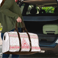 Tunisia Christmas Travel Bag with Red Falcon Tree White Snowflake Pattern and Festive Borders - Wonder Print Shop