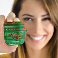 Turkmenistan Christmas AirPods Case with Decorated Horse Crescent Moon Pattern and Traditional Carpet - Wonder Print Shop