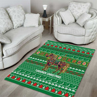 Turkmenistan Christmas Area Rug with Decorated Horse Crescent Moon Pattern and Traditional Carpet - Wonder Print Shop