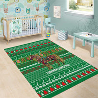 Turkmenistan Christmas Area Rug with Decorated Horse Crescent Moon Pattern and Traditional Carpet - Wonder Print Shop