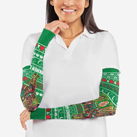 Turkmenistan Christmas Arm Sleeves with Decorated Horse Crescent Moon Pattern and Traditional Carpet - Wonder Print Shop