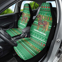Turkmenistan Christmas Car Seat Cover with Decorated Horse Crescent Moon Pattern and Traditional Carpet - Wonder Print Shop