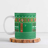Turkmenistan Christmas Ceramic Mug with Decorated Horse Crescent Moon Pattern and Traditional Carpet - Wonder Print Shop