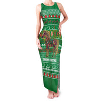 Turkmenistan Christmas Family Matching Tank Maxi Dress and Hawaiian Shirt with Decorated Horse Crescent Moon Pattern and Traditional Carpet - Wonder Print Shop