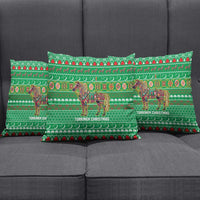 Turkmenistan Christmas Pillow Cover with Decorated Horse Crescent Moon Pattern and Traditional Carpet - Wonder Print Shop