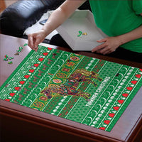 Turkmenistan Christmas Puzzle with Decorated Horse Crescent Moon Pattern and Traditional Carpet - Wonder Print Shop